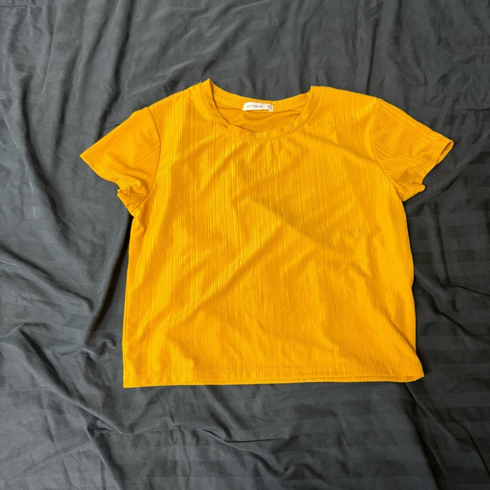 Buttery Soft Yellow Ribbed Crop Top